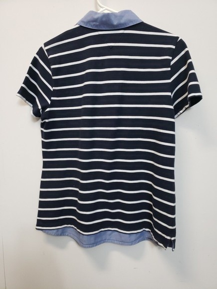 Tommy Hilfiger Women's Layered-Look Top navy white sz Lg polo Pullover - Picture 7 of 7